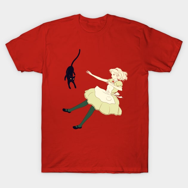 Alice and cat T-Shirt by saitmy